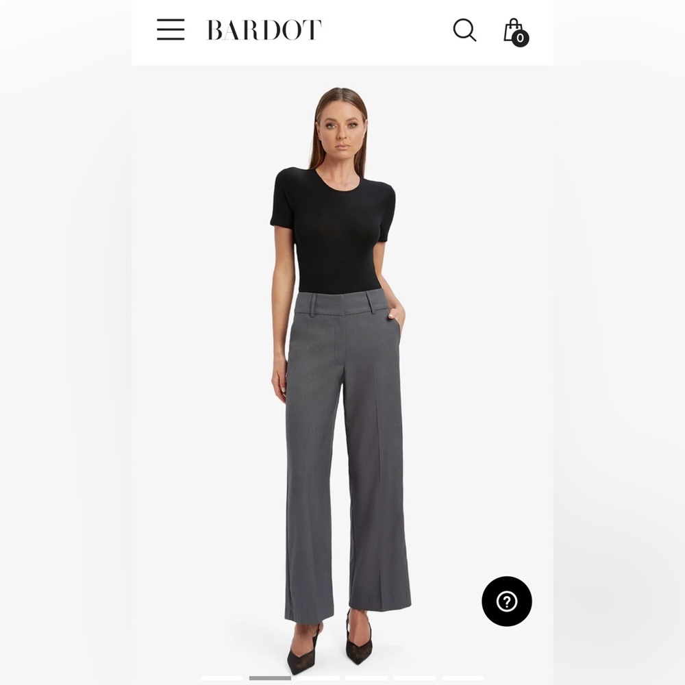 Bardot Charcoal Straight-Leg Pants